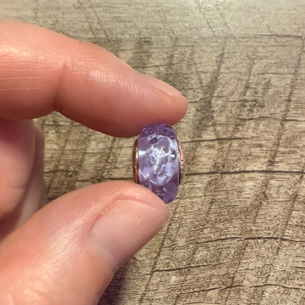 Pandora Wavy Lavender Murano Bead Charm